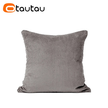 OTAUTAU Cotton Corduroy Cushion Cover Without Insert Throw Pillowcase 30x50/40x40/45x45/50x50/55x50/60x60cm KD024