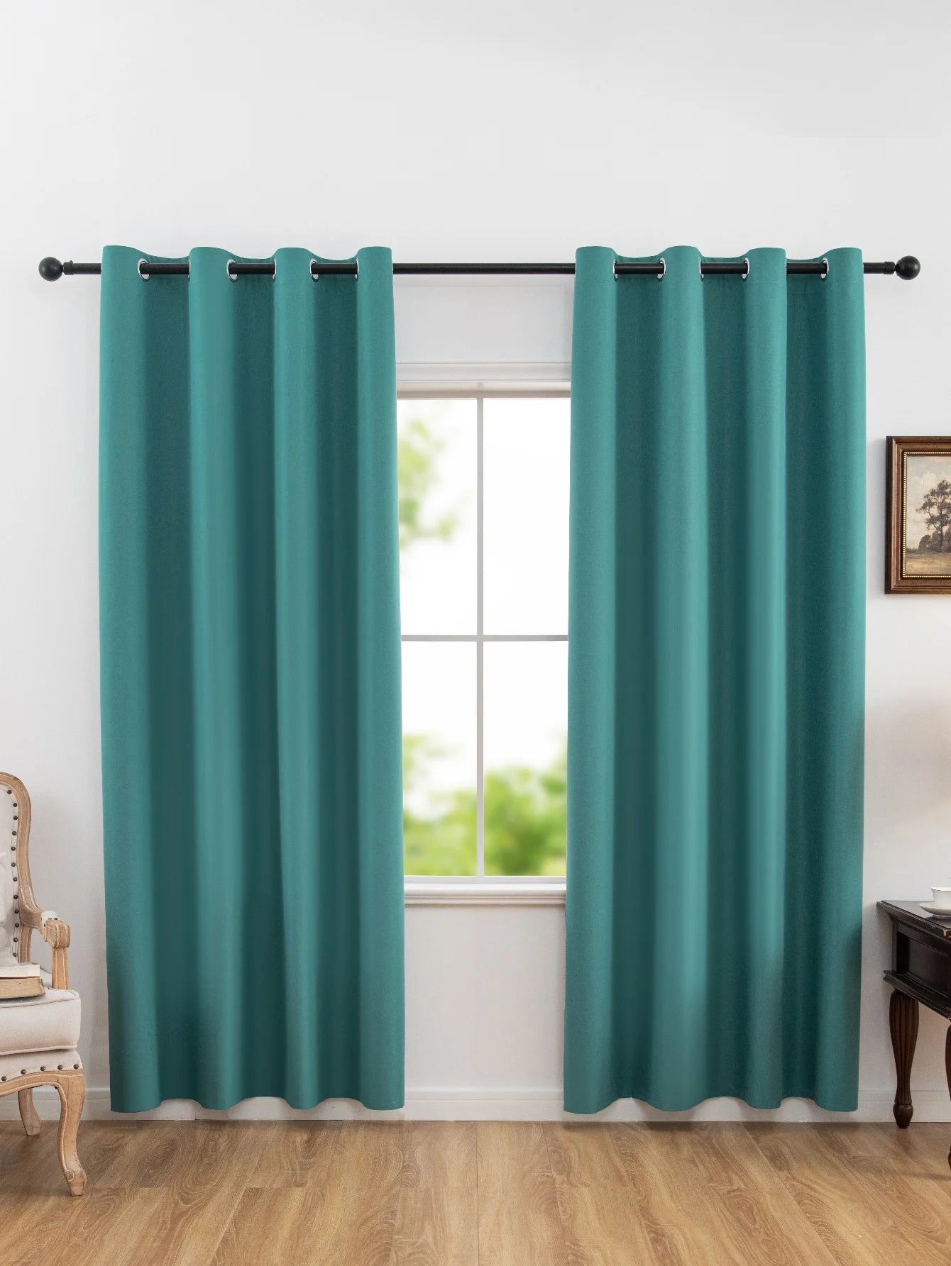 1panel Solid 100% Blackout Curtains with Grommets, Total Privacy Drapes for Bedroom, Living Room, Home Decor