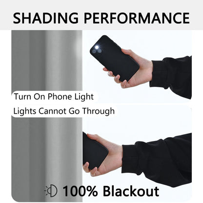 1panel Solid 100% Blackout Curtains with Grommets, Total Privacy Drapes for Bedroom, Living Room, Home Decor