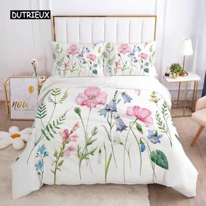 Bedding Set Duvet Cover Pillowcases Comforter/Quilt/Blanket Cover Luxury 3D HD Quality Printed Reactive Queen Single Leaf