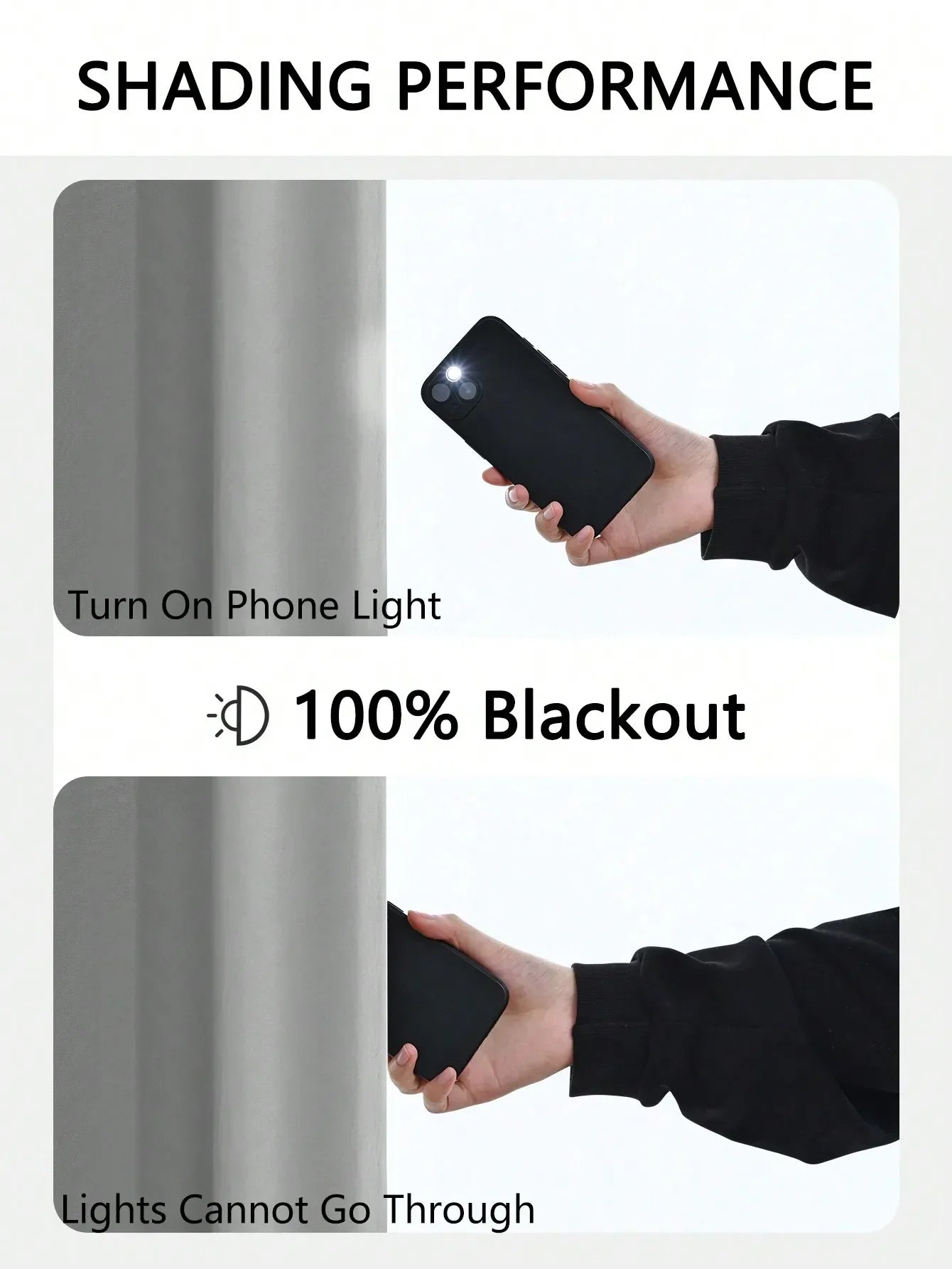 1panel Solid 100% Blackout Curtains with Grommets, Total Privacy Drapes for Bedroom, Living Room, Home Decor