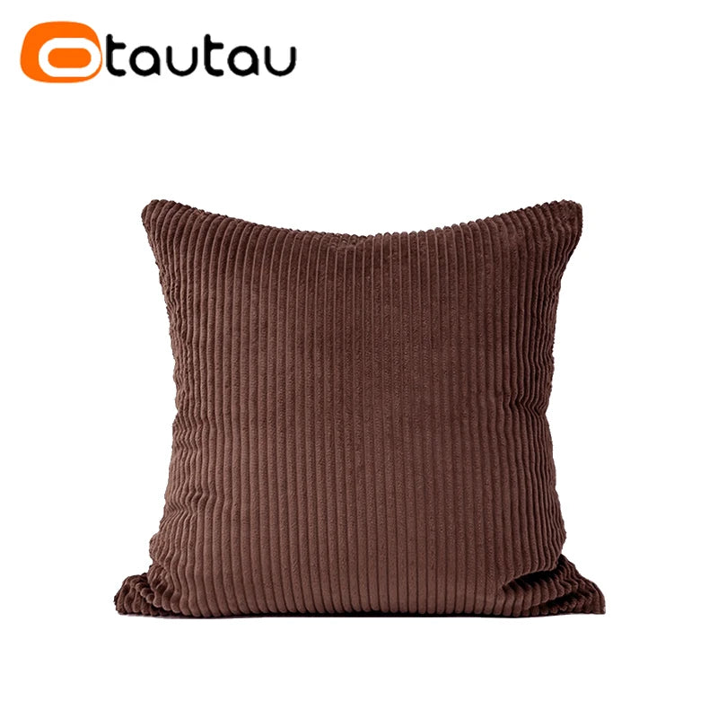 OTAUTAU Cotton Corduroy Cushion Cover Without Insert Throw Pillowcase 30x50/40x40/45x45/50x50/55x50/60x60cm KD024