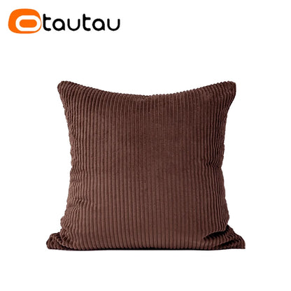 OTAUTAU Cotton Corduroy Cushion Cover Without Insert Throw Pillowcase 30x50/40x40/45x45/50x50/55x50/60x60cm KD024