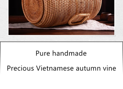 Multifunction Hand Woven Rattan Storage Basket Rattan Organizadores for Sundries Jewelry Tea Ornaments Food Storage Container