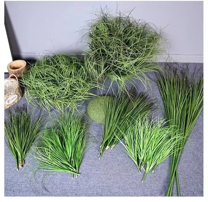 Simulated Small Grass Bushes for Decorating Fake Grasslands Simulating Reeds Onion Grass and Fake Green Plants Home Decoration