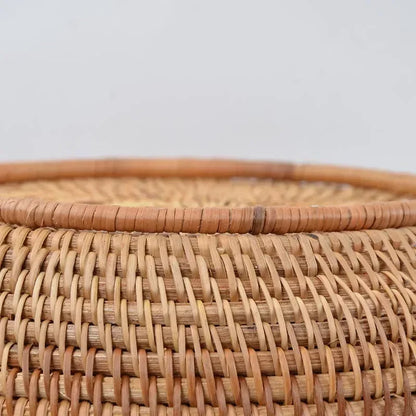 Multifunction Hand Woven Rattan Storage Basket Rattan Organizadores for Sundries Jewelry Tea Ornaments Food Storage Container
