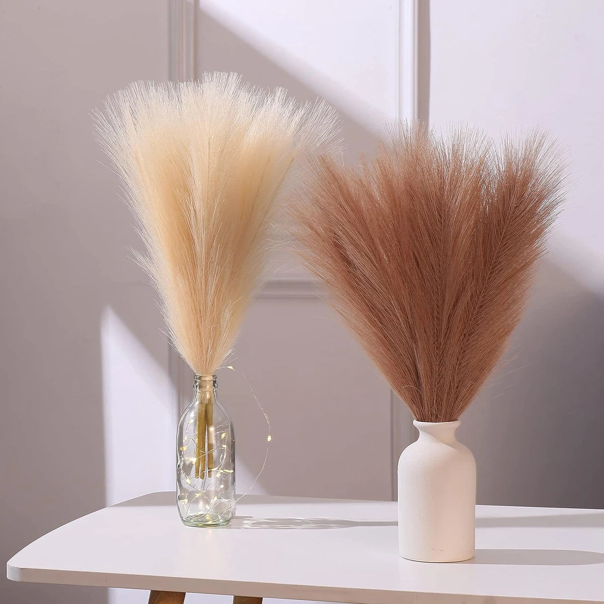 10PCS Artificial Pampas Grass Crafts Bouquet For Home Wedding Decora Accessories Party Room Decor Bedroom Vase Fake Plant Reed