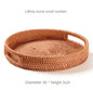 Hand-woven Rattan Wicker Basket Fruit Tea Snack Bread Basket Cosmetic Rectangular Storage Box Household Kitchen Supplies