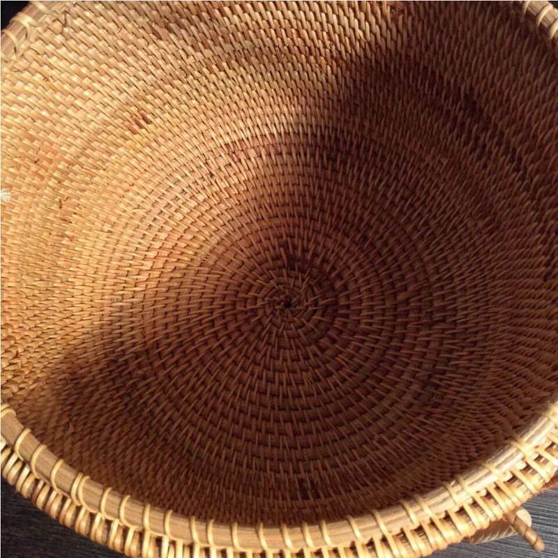 Multifunction Hand Woven Rattan Storage Basket Rattan Organizadores for Sundries Jewelry Tea Ornaments Food Storage Container
