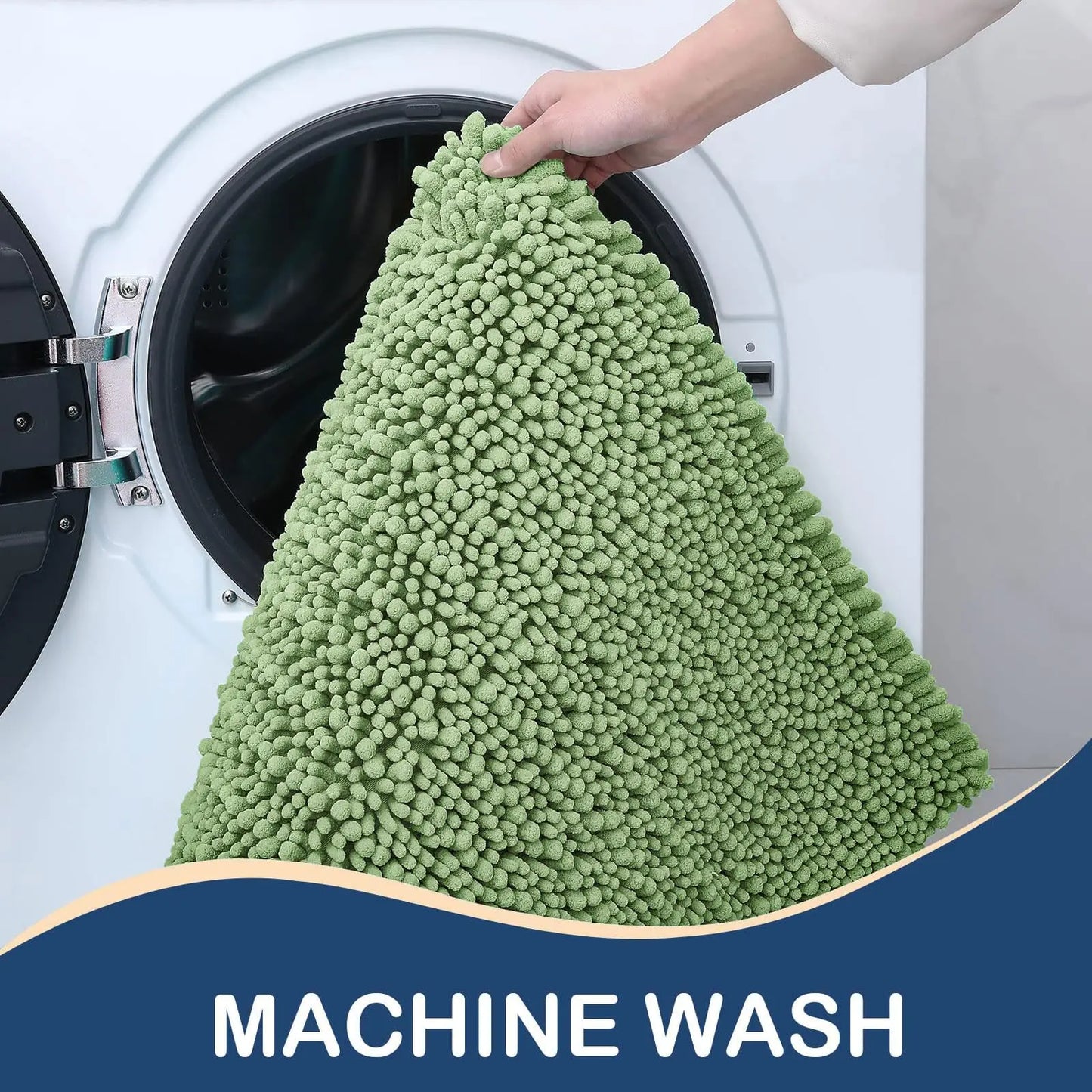 Kitinjoy Chenille Bathroom Mats Extra Thick Absorbent  Non-Slip Bath Rugs Machine Wash Plush Carpet Living Room Luxry Floor Mats