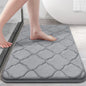 Olanly Silicone Bath Mat Non-Slip Shower Bathroom Rug Memory Foam Carpet Soft Foot Mat Stone Floor Super Absorbent Quick Dry Rug