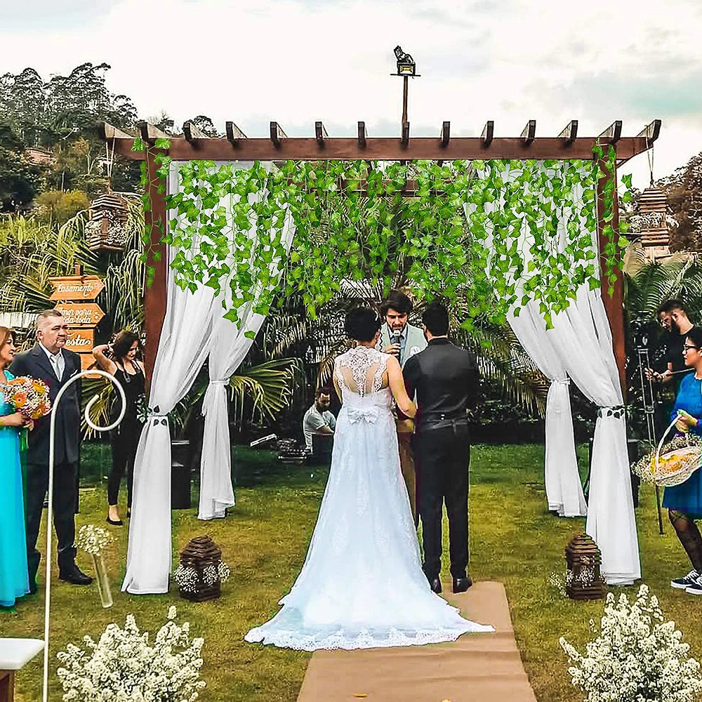 2/4/8/10M Artificial Ivy Leaves Garland Hanging Vines Fake Plants Outdoor Greenery Wall Decor Festival Garden Home Party Decor