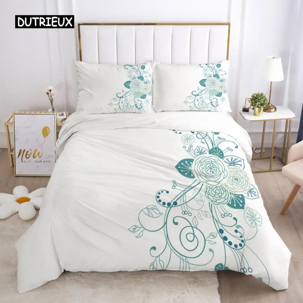 Bedding Set Duvet Cover Pillowcases Comforter/Quilt/Blanket Cover Luxury 3D HD Quality Printed Reactive Queen Single Leaf