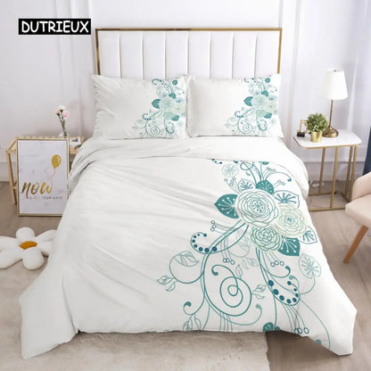 Bedding Set Duvet Cover Pillowcases Comforter/Quilt/Blanket Cover Luxury 3D HD Quality Printed Reactive Queen Single Leaf