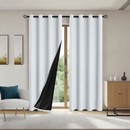1panel Solid 100% Blackout Curtains with Grommets, Total Privacy Drapes for Bedroom, Living Room, Home Decor