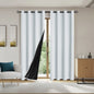 1panel Solid 100% Blackout Curtains with Grommets, Total Privacy Drapes for Bedroom, Living Room, Home Decor