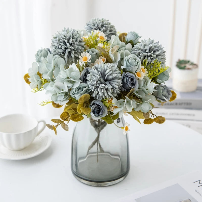 1PC 7 Fork Chamomile Combination Artificial Flowers For Home Ornamental Flowerpot Decoration Wedding Arch Christmas Accessories