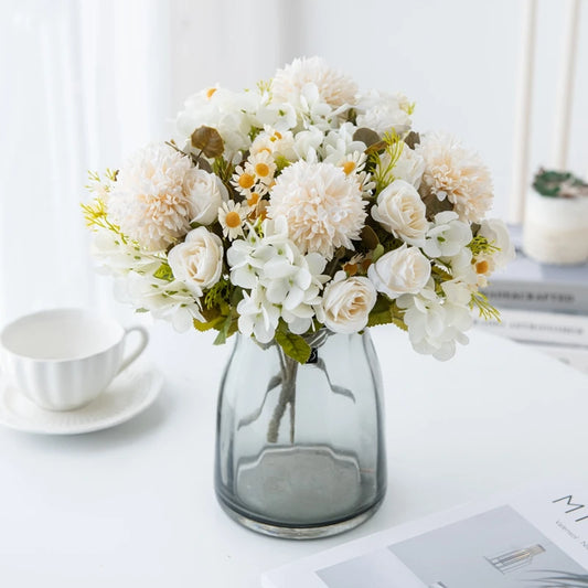 1PC 7 Fork Chamomile Combination Artificial Flowers For Home Ornamental Flowerpot Decoration Wedding Arch Christmas Accessories