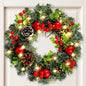 Elegant Red Christmas Wreath LED PVC Red Fruit Christmas Wreath Window Door Wall Ornament Decorations Home Halloween Decor Gifts