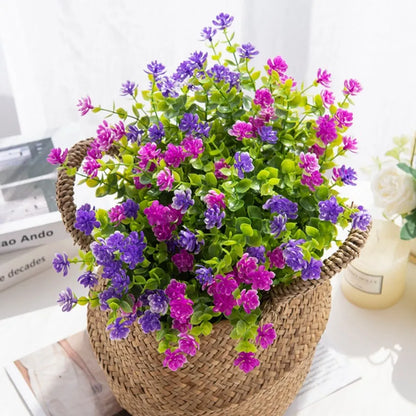 1 PC Artificial Plastic Flowers Fake Eucalyptus Plant Wedding Arch Wreath Home RoomOrnamental Flowerpot Festival Scrapbook Decor