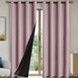 1panel Solid 100% Blackout Curtains with Grommets, Total Privacy Drapes for Bedroom, Living Room, Home Decor