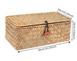 Storage Shelf Basket with Lid Rectangular Handmade Seagrass Rattan Woven Makeup Organizer Multipurpose Container Natural Box for