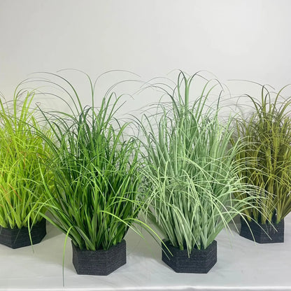 Simulated Small Grass Bushes for Decorating Fake Grasslands Simulating Reeds Onion Grass and Fake Green Plants Home Decoration