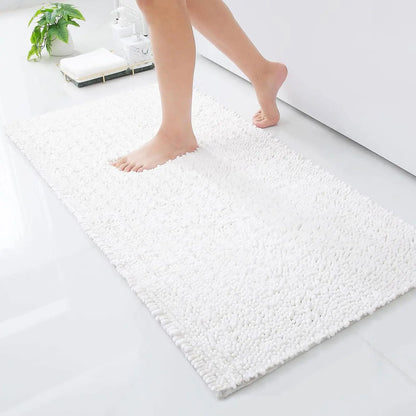 Kitinjoy Chenille Bathroom Mats Extra Thick Absorbent  Non-Slip Bath Rugs Machine Wash Plush Carpet Living Room Luxry Floor Mats