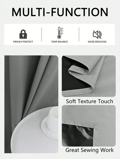 1panel Solid 100% Blackout Curtains with Grommets, Total Privacy Drapes for Bedroom, Living Room, Home Decor