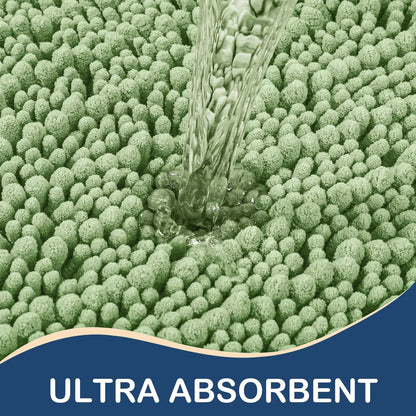 Kitinjoy Chenille Bathroom Mats Extra Thick Absorbent  Non-Slip Bath Rugs Machine Wash Plush Carpet Living Room Luxry Floor Mats