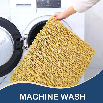 Kitinjoy Chenille Bathroom Mats Extra Thick Absorbent  Non-Slip Bath Rugs Machine Wash Plush Carpet Living Room Luxry Floor Mats