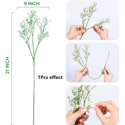 1Pcs 108Heads 63cm Babies Breath Artificial Flowers Plastic Gypsophila DIY Floral Bouquets For Handmade Wedding Party Home Decor