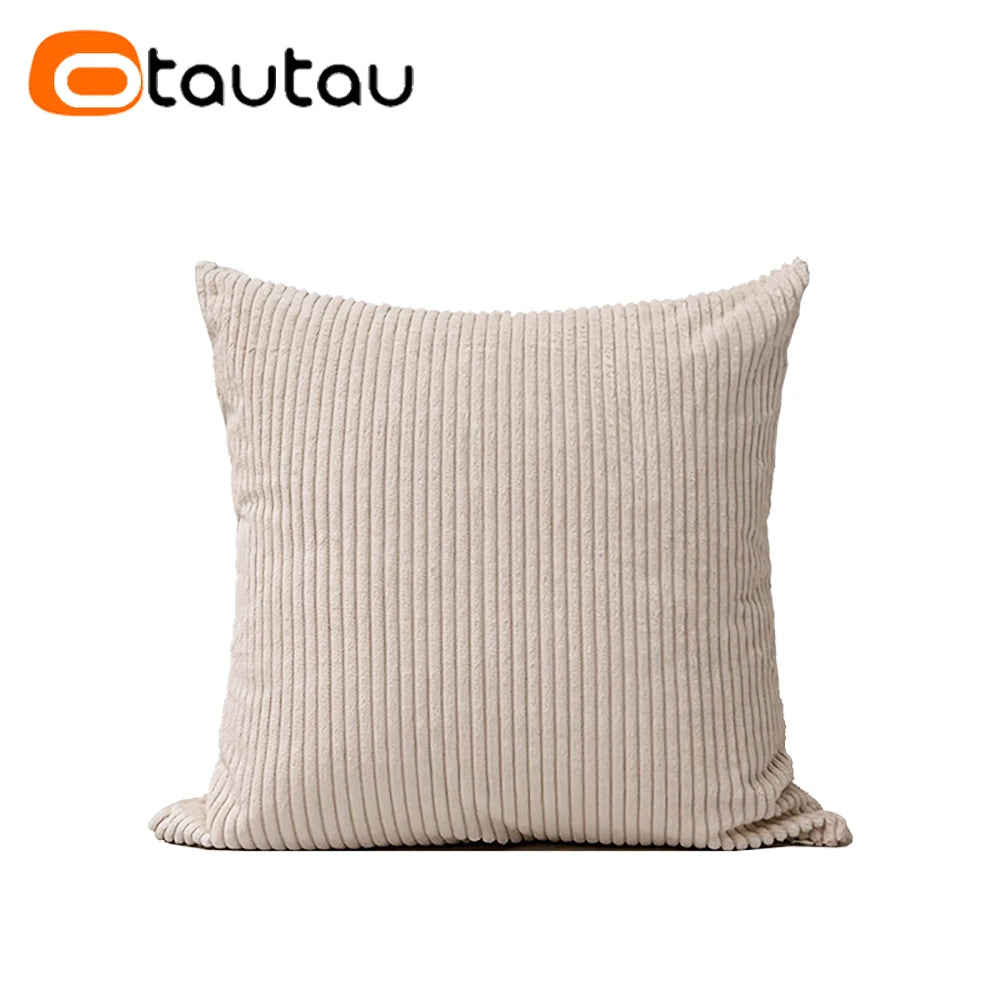OTAUTAU Cotton Corduroy Cushion Cover Without Insert Throw Pillowcase 30x50/40x40/45x45/50x50/55x50/60x60cm KD024