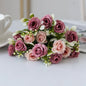1PC 15 Head 5 Fork Silk Rose Wedding bridal Bouquet Christmas Wreath Vase Decoration Home bonsai DIY Scrapbook Artificial Flower