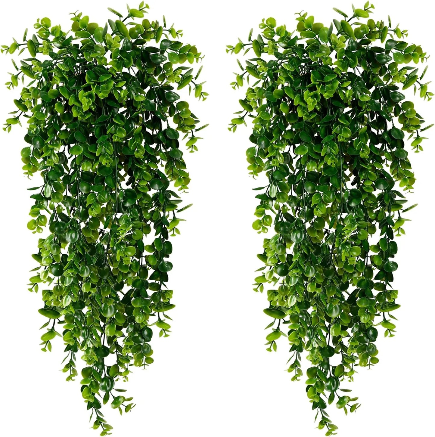Artificial Hanging Plants Faux Eucalyptus Leaf Greenery Vine Outdoor UV Resistant Plastic Plants for DIY Home Wedding Decoration