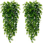 Artificial Hanging Plants Faux Eucalyptus Leaf Greenery Vine Outdoor UV Resistant Plastic Plants for DIY Home Wedding Decoration