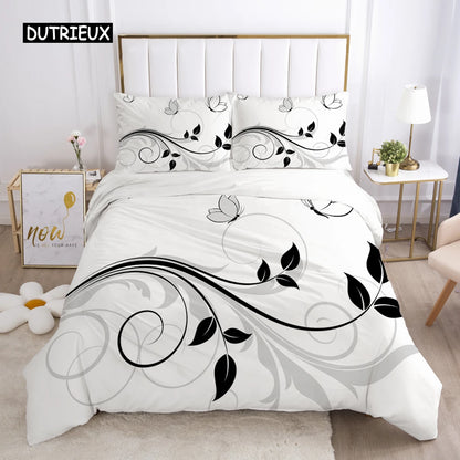 Bedding Set Duvet Cover Pillowcases Comforter/Quilt/Blanket Cover Luxury 3D HD Quality Printed Reactive Queen Single Leaf