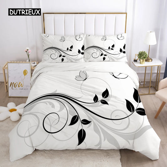Bedding Set Duvet Cover Pillowcases Comforter/Quilt/Blanket Cover Luxury 3D HD Quality Printed Reactive Queen Single Leaf