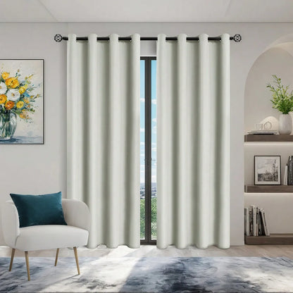 1panel Solid 100% Blackout Curtains with Grommets, Total Privacy Drapes for Bedroom, Living Room, Home Decor