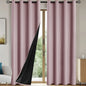 2pcs Modern 100% Blackout Curtain with Coated Lining, Curains for Bedroom, Living Room, Dining Room, Bathroom, Home Decor