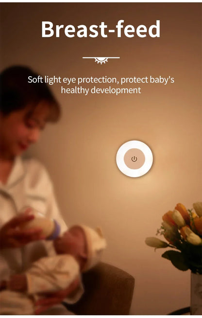 Round Led Wall Lamp Rechargeable Night Light with Touch Switch Dimmable Magnetic Book Light for Reading Bedroom Cabinet Closet